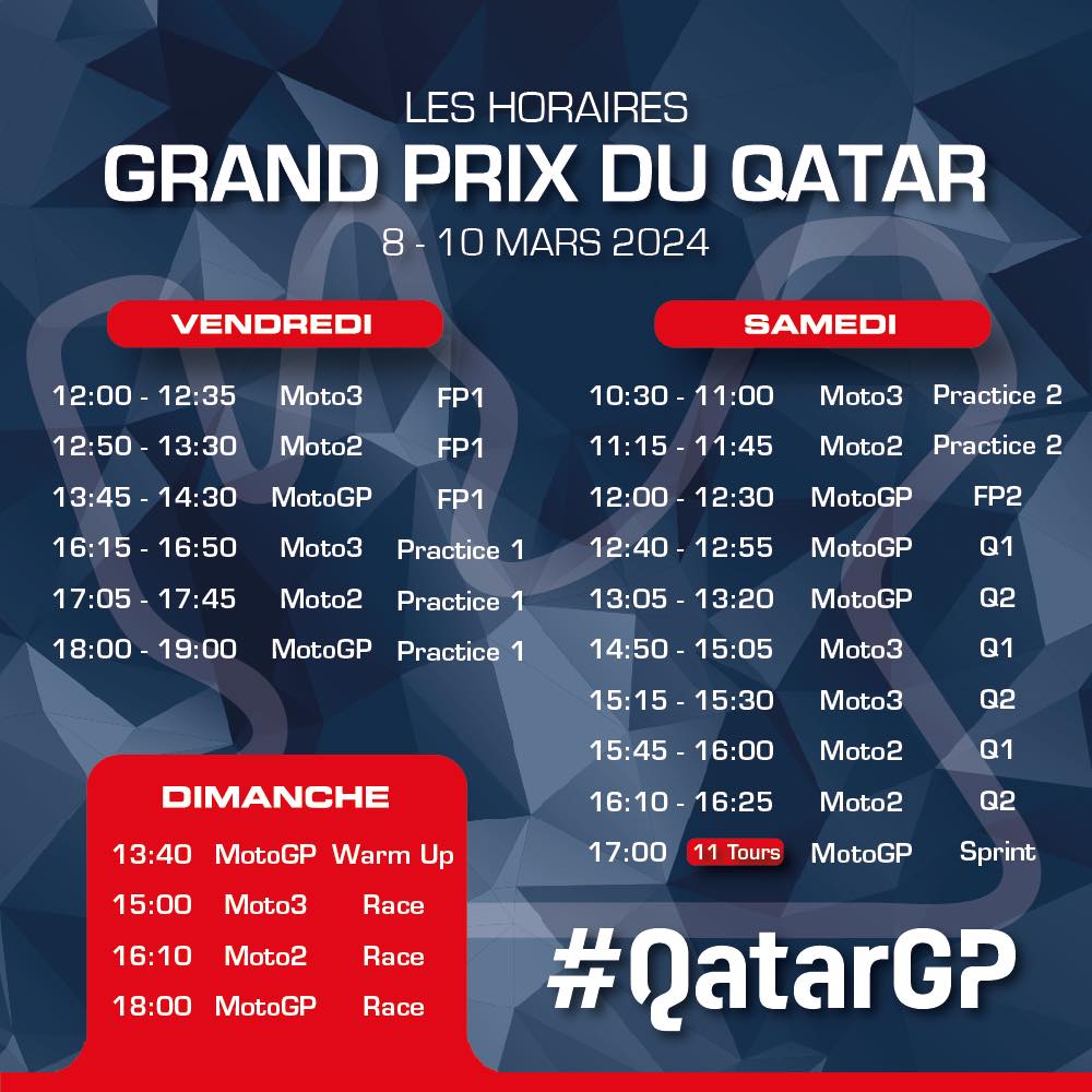 Programme motoGP Qatar 2024