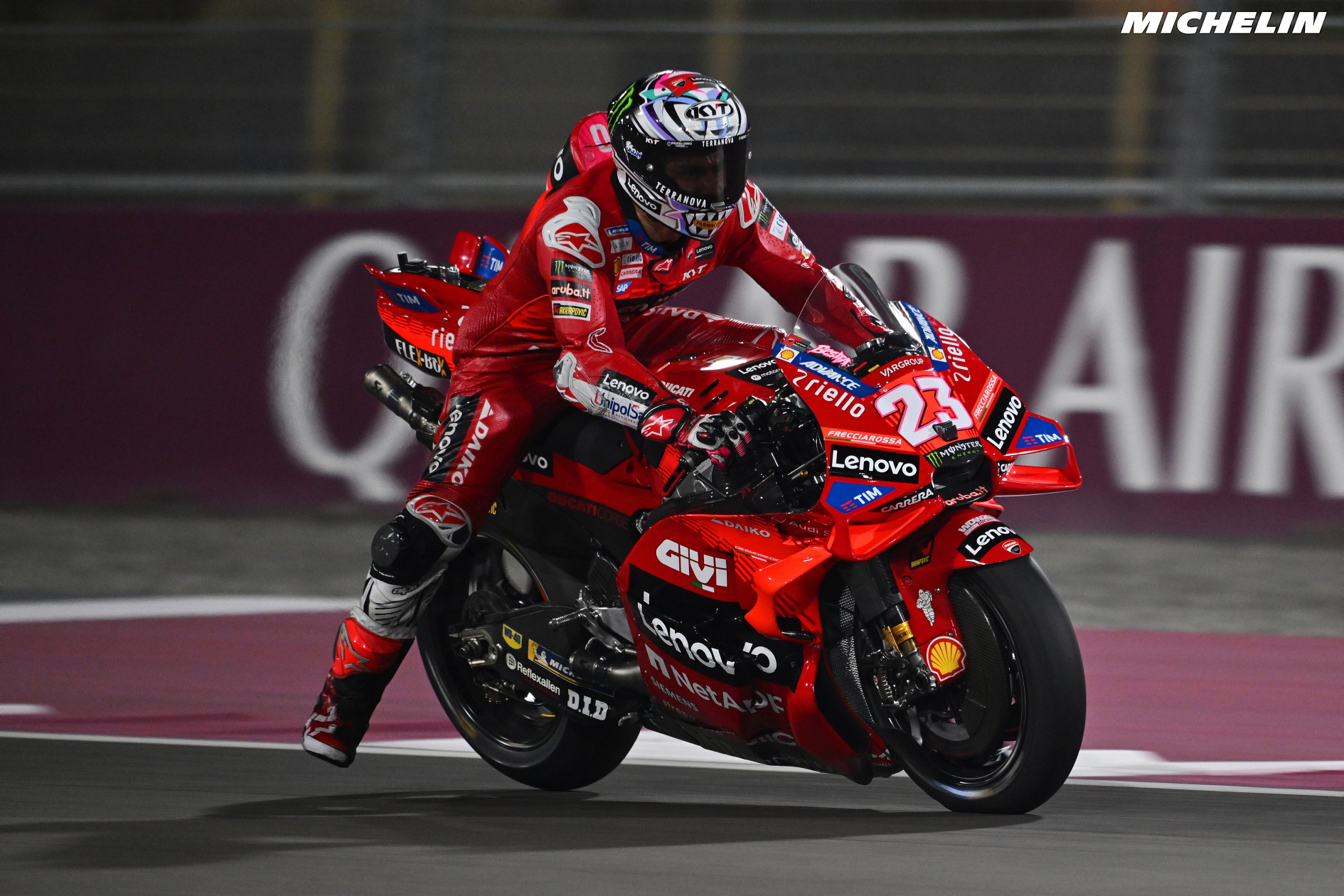 Enea Bastianini ITA 
Ducati Lenovo Team 
Ducati 
MotoGP

 Test Doha 2024 (Circuit Losai)  19-20.02.2024 
photo: MICHELIN