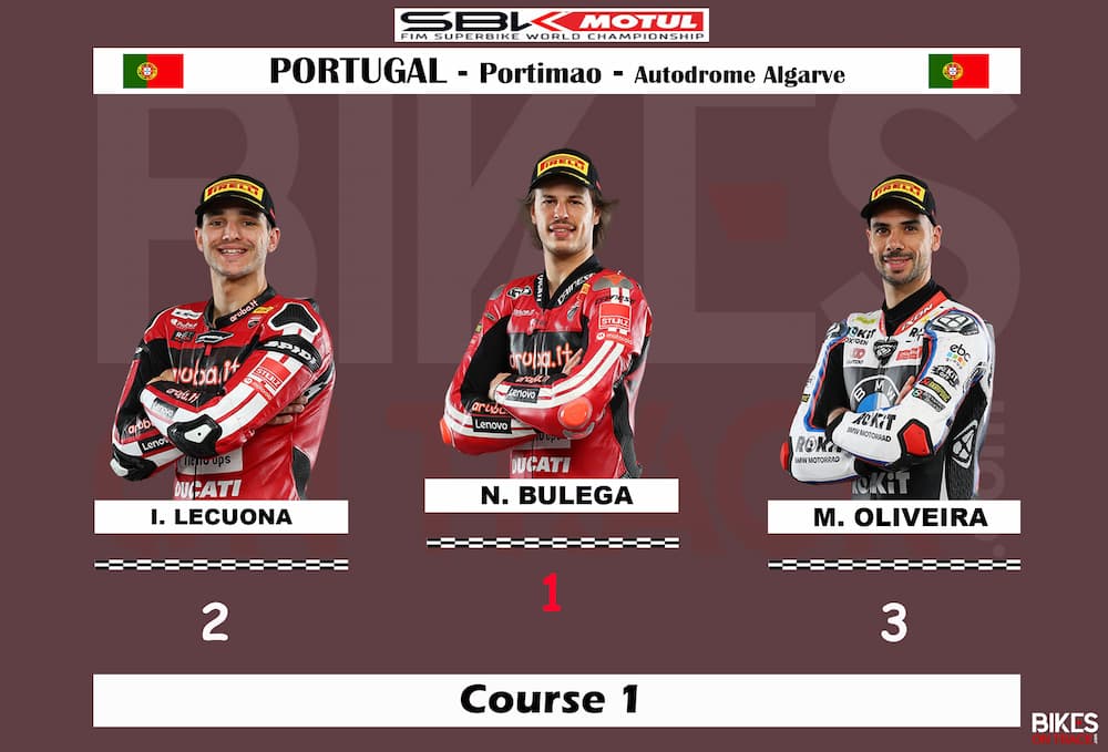 Victoire e Nicolo Bulega en Course 1 du Mondial Superbike à Portimao 2026