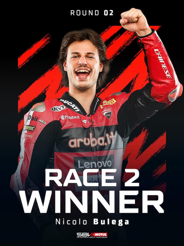 Triplé pour Bulega qui fait le carton plein à Portimao au Superbike
